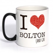 I heart & Gin Black Handle Mug